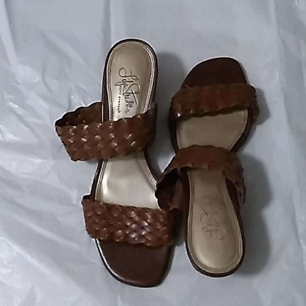 Leather slides